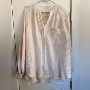 Aerie Cream Striped Top